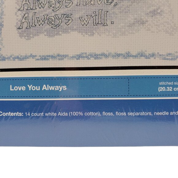 PLAID BUCILLA Counted Cross Stitch Kit LOVE YOU ALWAYS 8x10 Lovebirds WM45656 - Picture 4 of 5